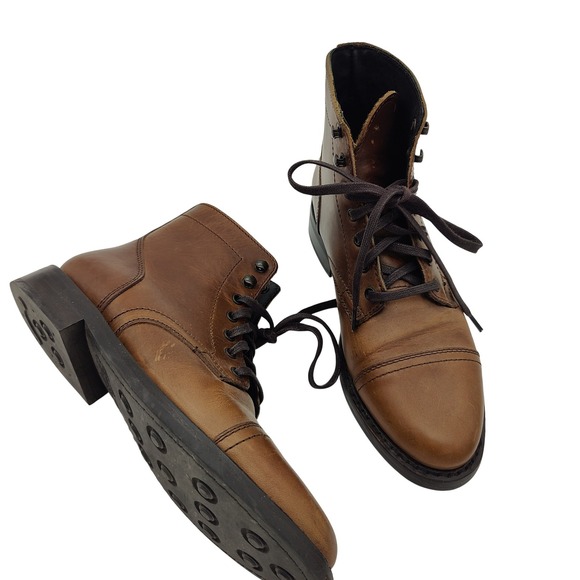Thursday Boot Captain Womens Dark Academia Steampunk Combat Boot 8 Brown Leather